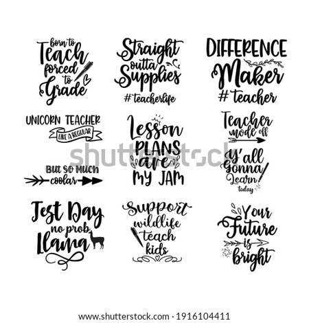 Calligraphic Hand written quotes lettering about teacher, happy teacher's day, Hand drawn brush pen lettering isolated on white background, poster graphic design typography element 