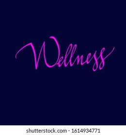 Calligraphic hand-written Wellness text. For logo, flyer, postcard, banner, poster, sticker. vector