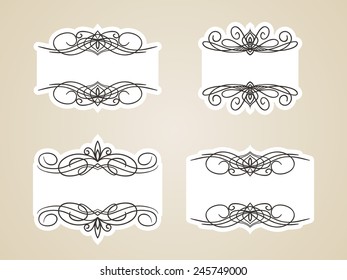 Calligrafische Headline-Rahmendesign-Element, Vektorset