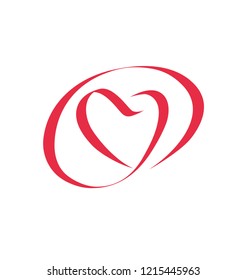 Calligraphic heart logotype