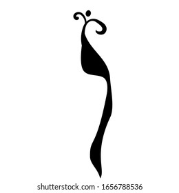 Calligraphic Hebrew alphabet with crowns. Decorative font. Letters hand draw. Vector illustration on isolated background