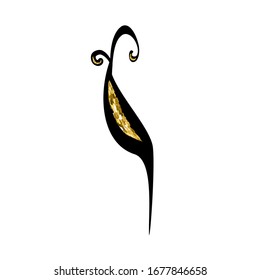 Calligraphic Hebrew alphabet with crowns. Decorative font golden. Letters hand draw gold. Vector illustration on isolated background