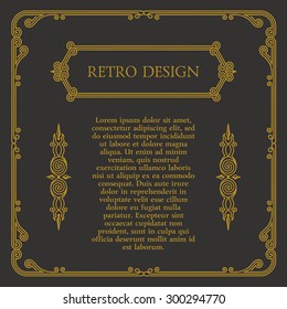 Calligraphic icons vintage elements. Vector baroque logo set. Design elements and page decoration. Border frames collection royal ornament