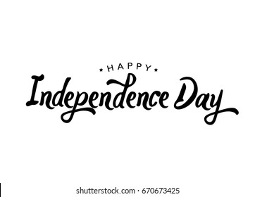 Calligraphic Independence Day Vector Typography