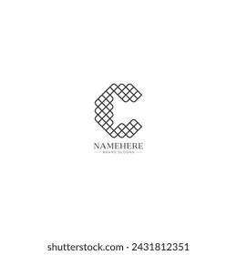 Plantilla de diseño de ilustración vectorial de logotipo de letra c inicial caligráfica