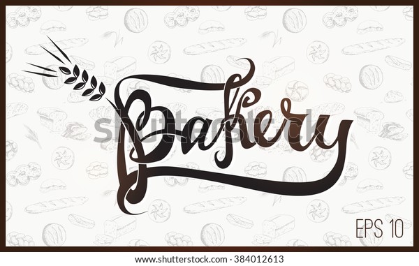 calligraphic inscription Bakery. logo, stamp,\
vector. for printing on the packaging and the sticker on the window\
of the bakery