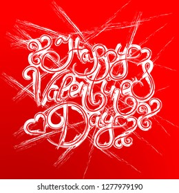 Calligraphic inscription Happy Valentine's Day for design of greeting card, invitation, banner, background. Happy Valentines Day hand drawing vector lettering design.