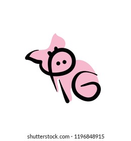  calligraphic inscription of pig