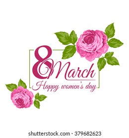 Calligraphic inscription Women's Day on 8 March