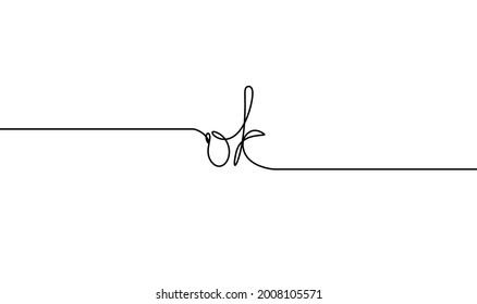 Calligraphic inscription of word "ok" as continuous line drawing on white  background. Vector