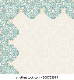 Calligraphic islam design elements. Vintage eastern corners. Lines oriental style