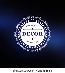 Calligraphic Label Design Template - Classic Ornamental Style. Elegant frame and typography on stylish colorful background - Ideal logo for any business with classic corporate identity visual
