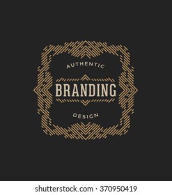 Calligraphic Label Design Template - Mono Line Ornamental Style. Elegant luxury frame with typography - Ideal logo for restaurant, hotel, cafe and other businesses with corporate identity visual