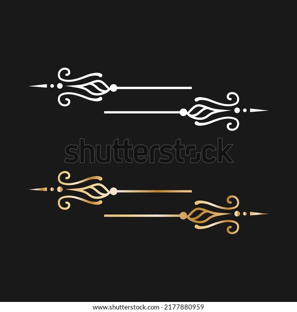 Calligraphic label ornament element divider\
set illustration