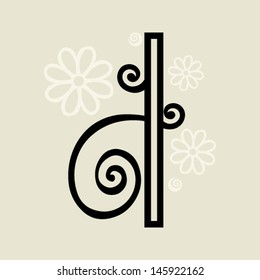 calligraphic letter I
