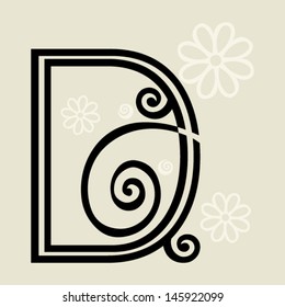 calligraphic letter D