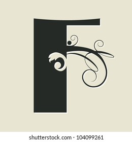 calligraphic letter F