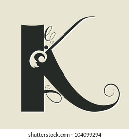 calligraphic letter K