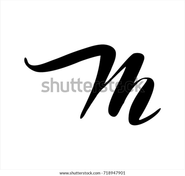 Calligraphic Letter M Stock Vector (Royalty Free) 718947901