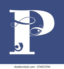 calligraphic letter P