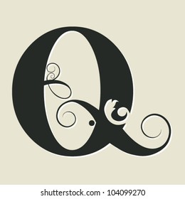 calligraphic letter Q