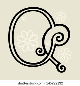 calligraphic letter Q