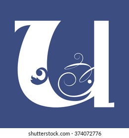 calligraphic letter U