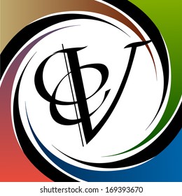 Calligraphic letter vector design