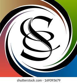 Calligraphic letter vector design