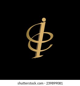 Calligraphic letter vector design