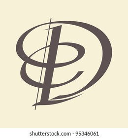 Calligraphic letter vector design