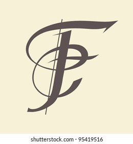 Calligraphic letter vector design