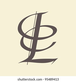 Calligraphic letter vector design