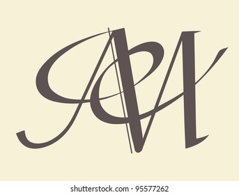 Calligraphic letter vector design
