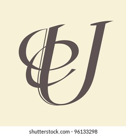 Calligraphic letter vector design