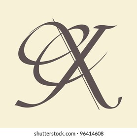 Calligraphic letter vector design