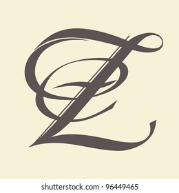 Calligraphic letter vector design