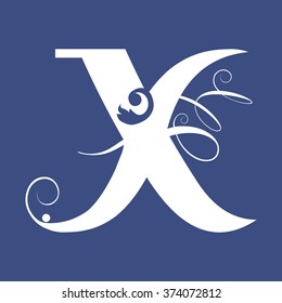 letra caligráfica X
