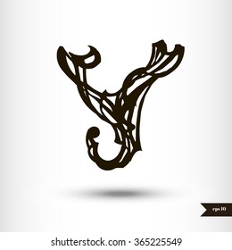 Calligraphic letter Y
