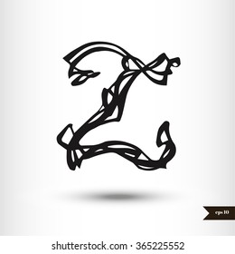 Calligraphic letter Z