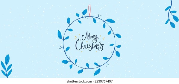 Calligraphic lettering, merry christmas, joyful celebration, greeting banners set, design cartoon style, vector illustration.