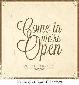 calligraphic lettering - we open