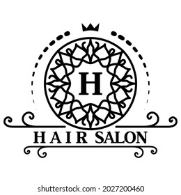 Calligraphic logo design. Round luxury symbol. Monogram template for hair salon, hotel Spa, Restaurant VIP Fashion and Premium brand identity. Emblem ornate decor element. Vector illustration