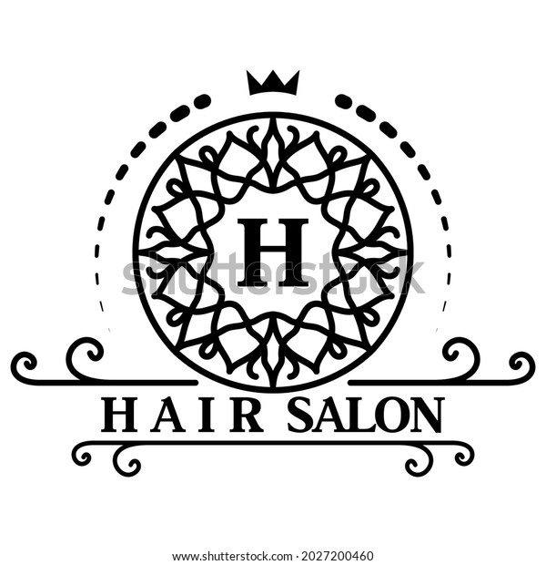 Calligraphic logo design. Round luxury\
symbol. Monogram template for hair salon, hotel Spa, Restaurant VIP\
Fashion and Premium brand identity. Emblem ornate decor element.\
Vector\
illustration