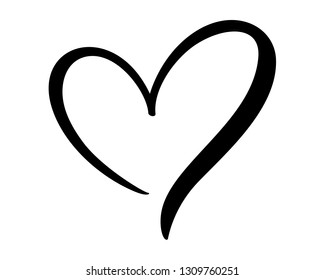Calligraphic love heart sign
