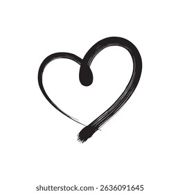 Calligraphic love heart sign. Vector Romantic illustration symbol join, passion and wedding. Calligraphy Design vector.