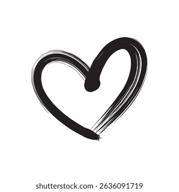 Calligraphic love heart sign. Vector Romantic illustration symbol join, passion and wedding. Calligraphy Design vector.