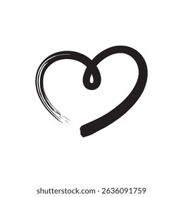 Calligraphic love heart sign. Vector Romantic illustration symbol join, passion and wedding. Calligraphy Design vector.