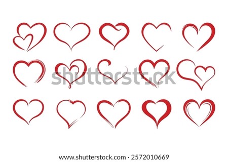Calligraphic love heart sign. Vector Romantic illustration symbol join, passion and wedding. Calligraphy Design flat element of valentine day. Template for t-shirt, card, invitation