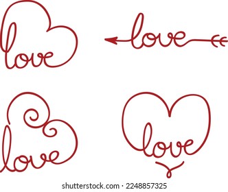 Calligraphic Love Valentine Day Vector